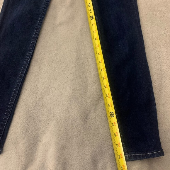 Vintage True Religion Dark Wash Denim Women Jean Rhinestone Super Skinny Size 27 - Picture 10 of 13